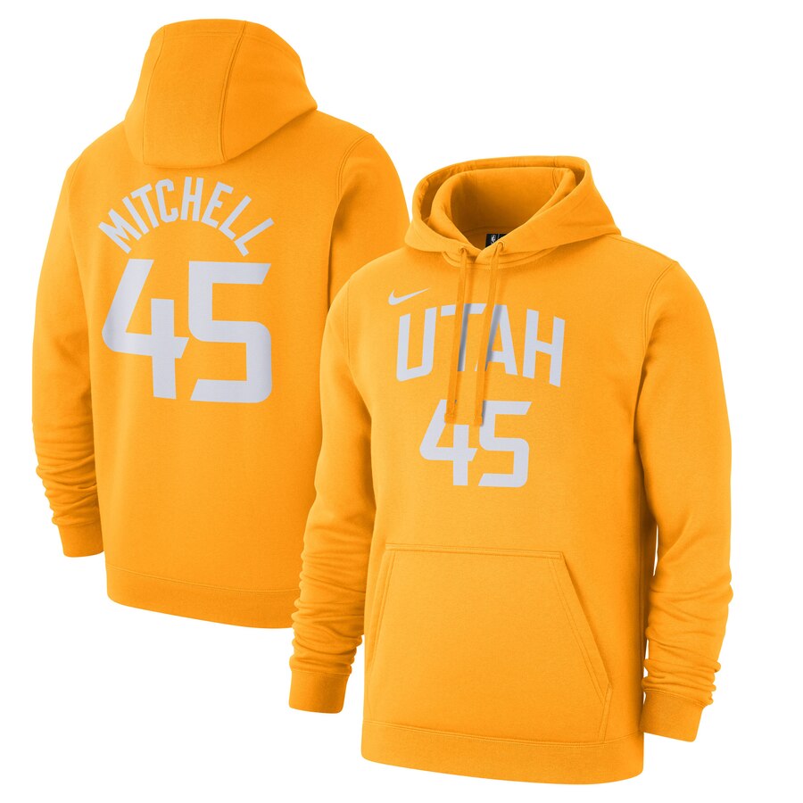 NBA Utah Jazz #45 Donovan Mitchell Nike 201920 City Edition Name Number Pullover Hoodie Gold->san antonio spurs->NBA Jersey
